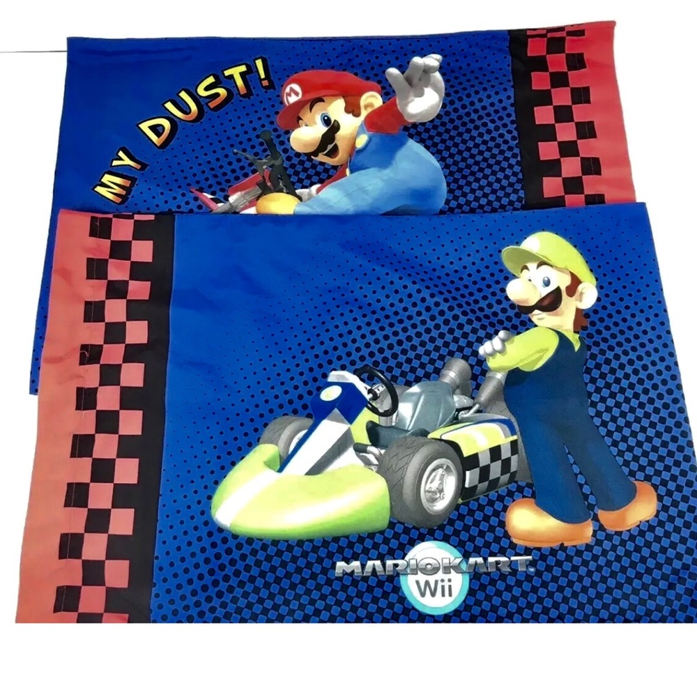 Mario Brothers Luigi Wii MarioKart Pillow Cases